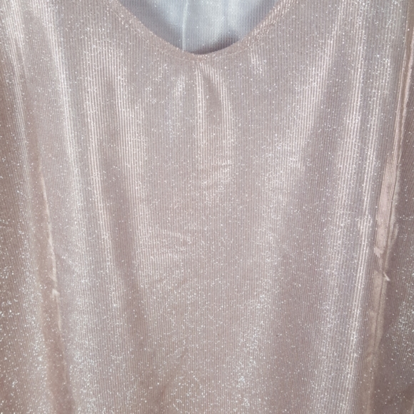 PINK SHINY METALLIC TOP SLIP ON SZ S/M - Picture 2 of 7